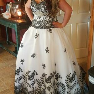 Black and white wedding dress